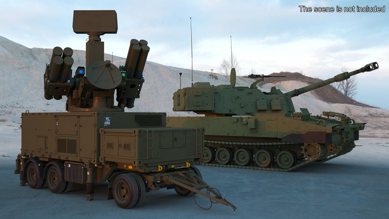 3D model Crotale NG Air Defense Missile System Rigged for Maya 2