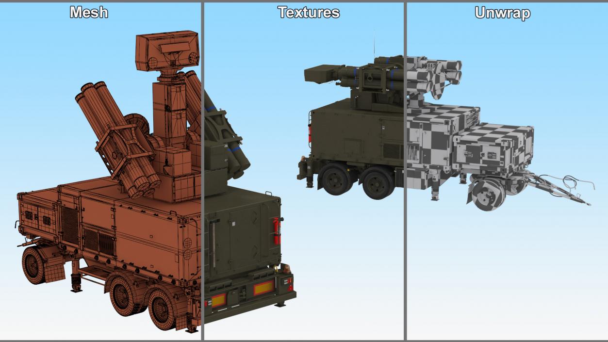 3D model Crotale NG Air Defense Missile System Rigged for Maya 2