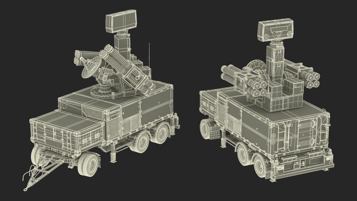 3D model Crotale NG Air Defense Missile System Rigged for Maya 2