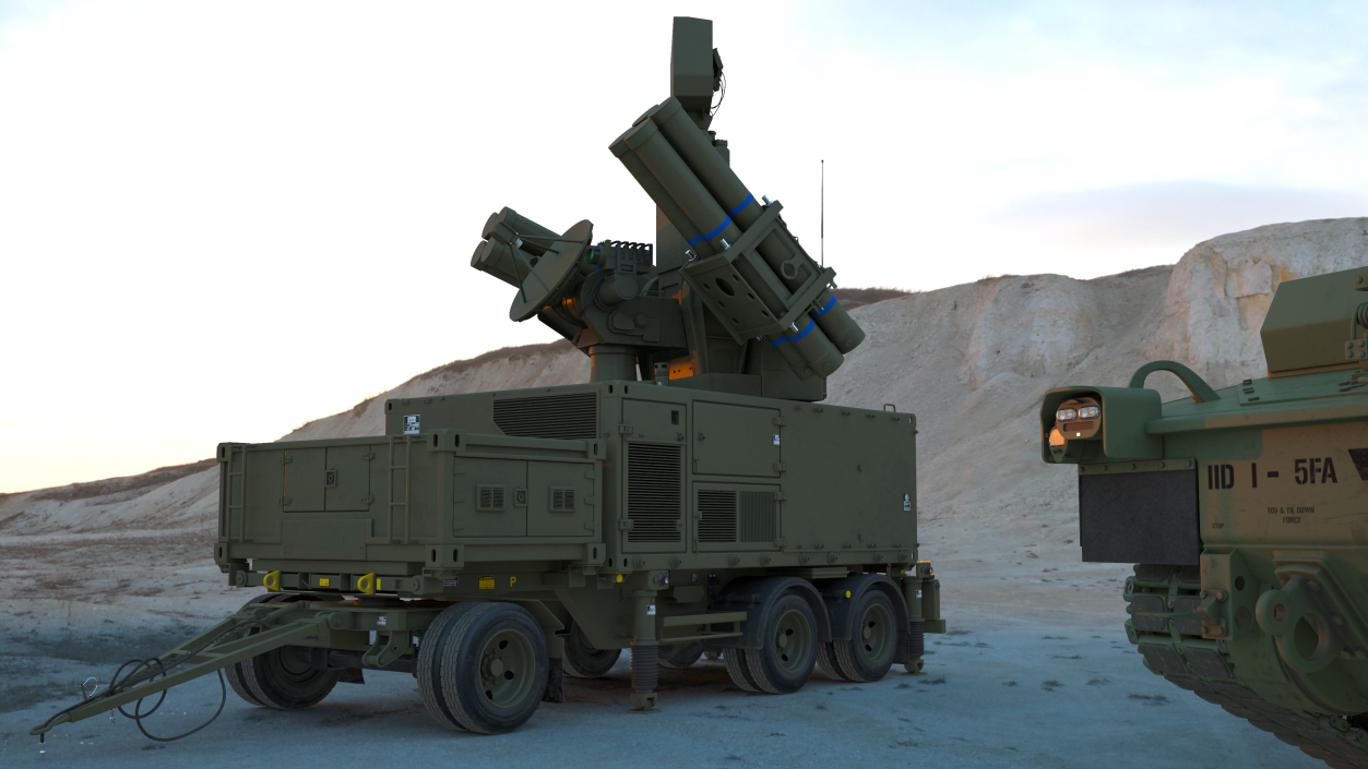 3D model Crotale NG Air Defense Missile System Rigged for Maya 2