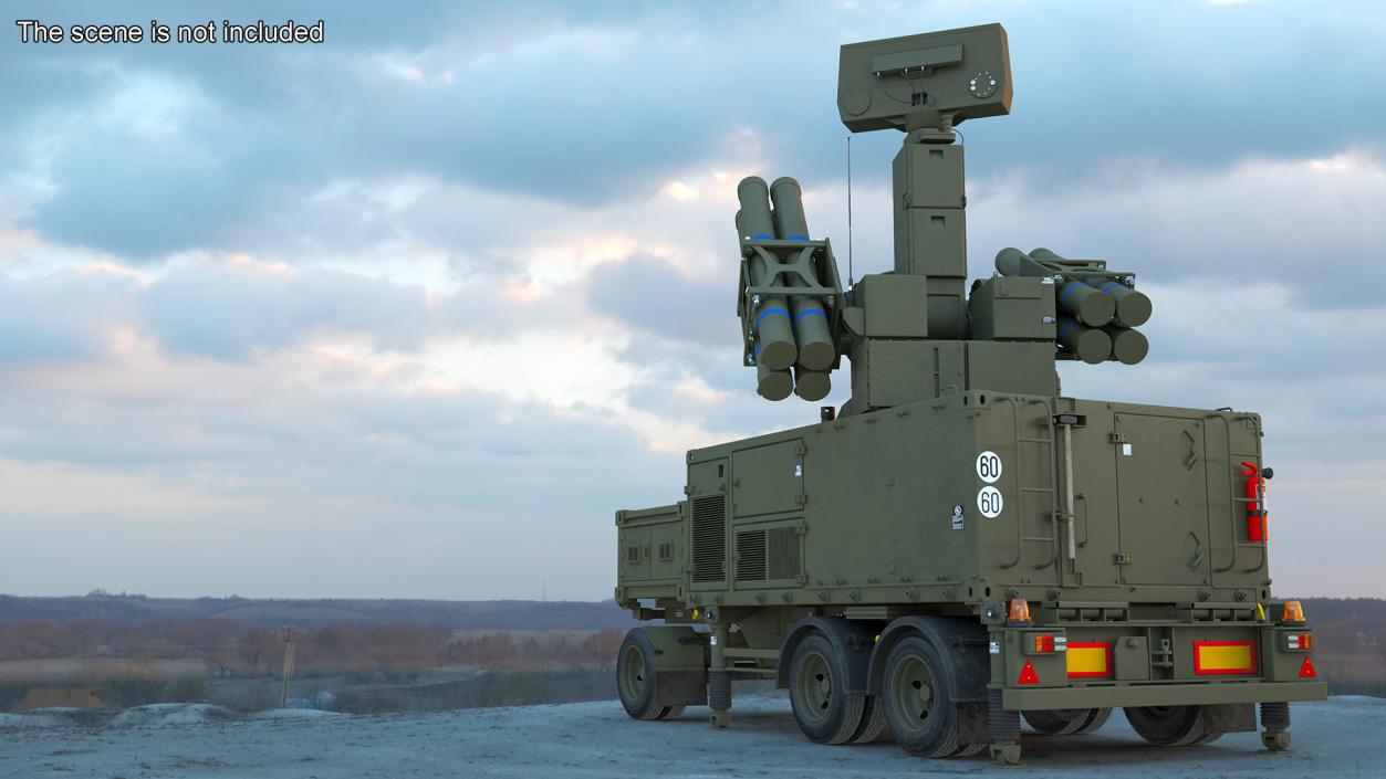 3D model Crotale NG Air Defense Missile System Rigged for Maya 2