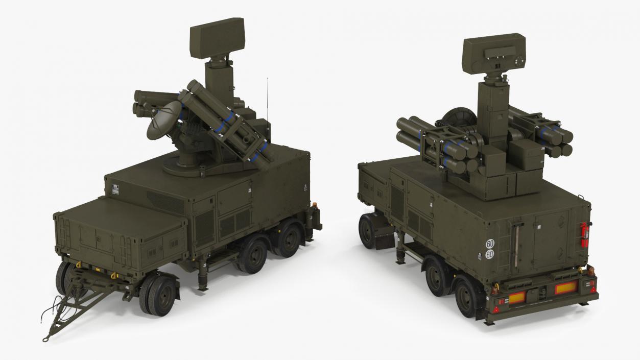 3D model Crotale NG Air Defense Missile System Rigged for Maya 2