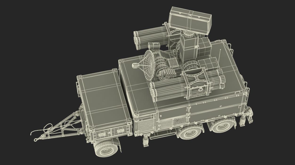 3D model Crotale NG Air Defense Missile System Rigged for Maya 2