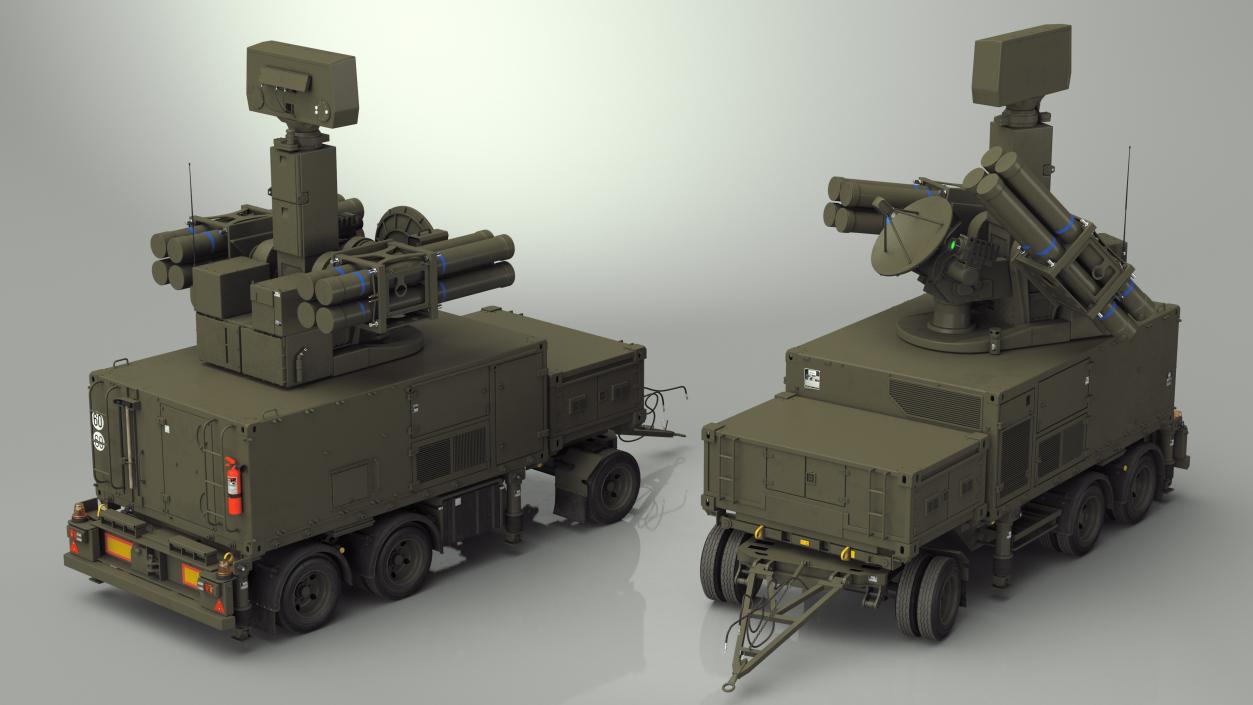 3D model Crotale NG Air Defense Missile System Rigged for Maya 2