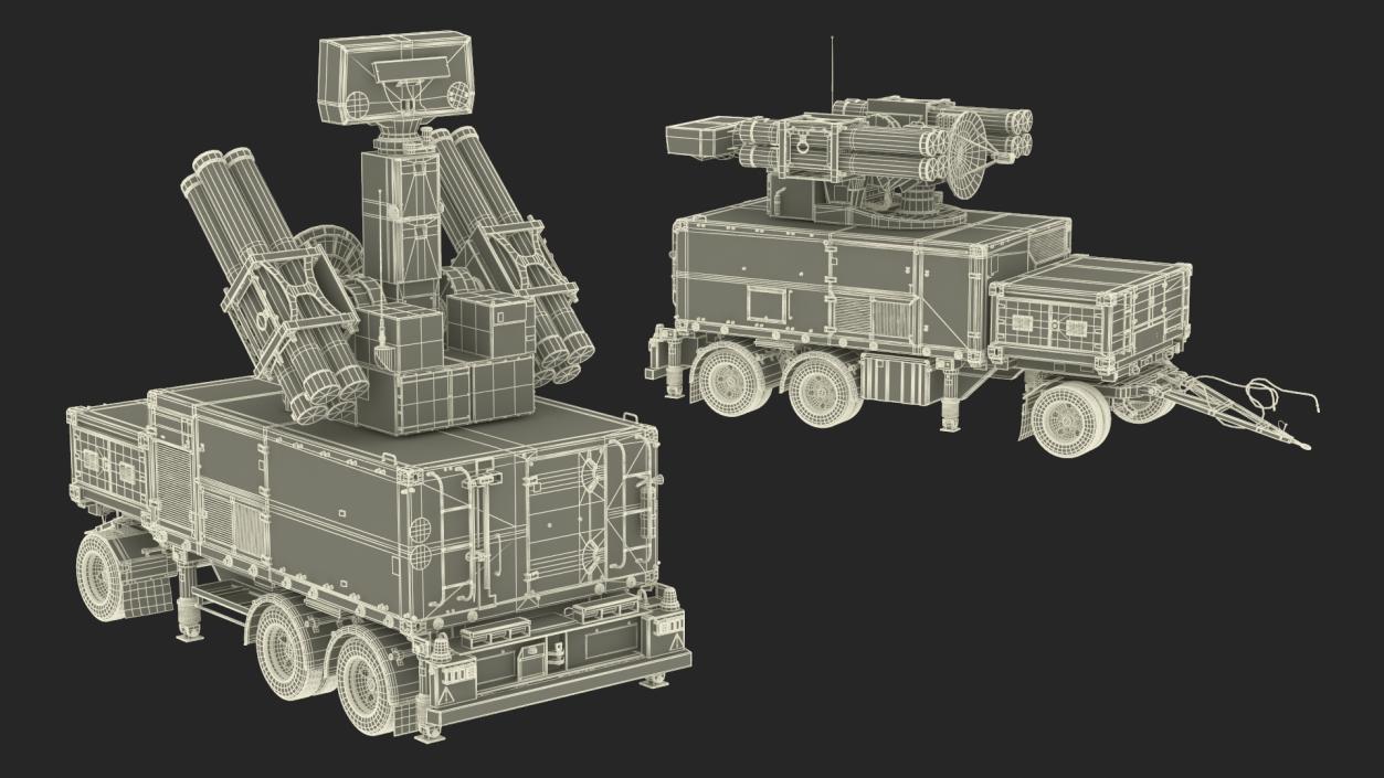 3D model Crotale NG Air Defense Missile System Rigged for Maya 2