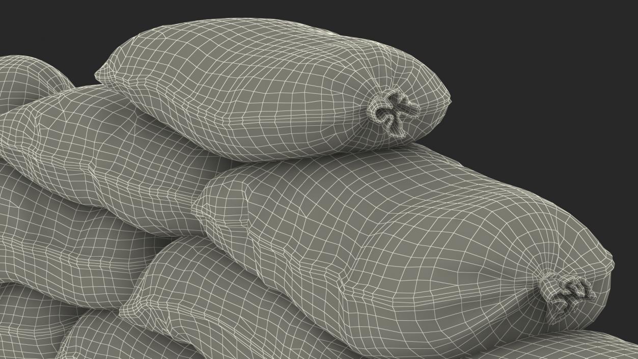 Semicircle Sandbag Wall Dusty 3D model