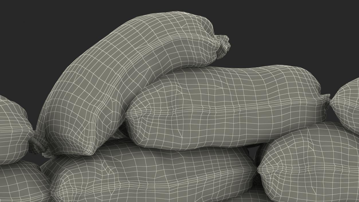 Semicircle Sandbag Wall Dusty 3D model