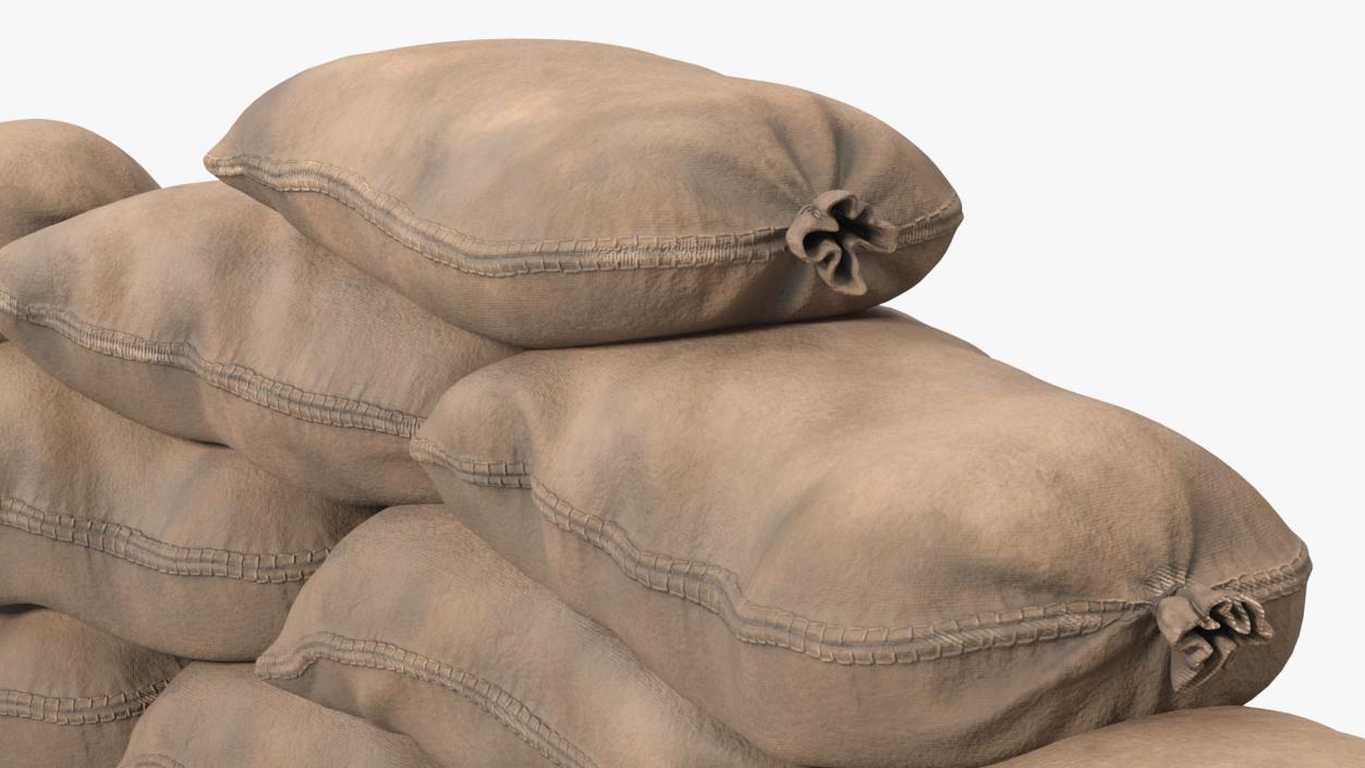 Semicircle Sandbag Wall Dusty 3D model