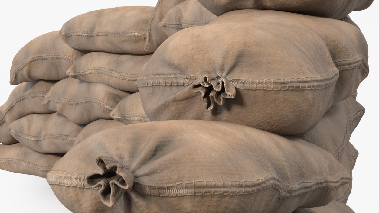 Semicircle Sandbag Wall Dusty 3D model