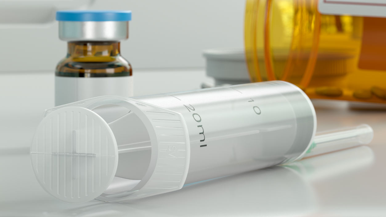 Syringe with Covid 19 Vaccine 3D model