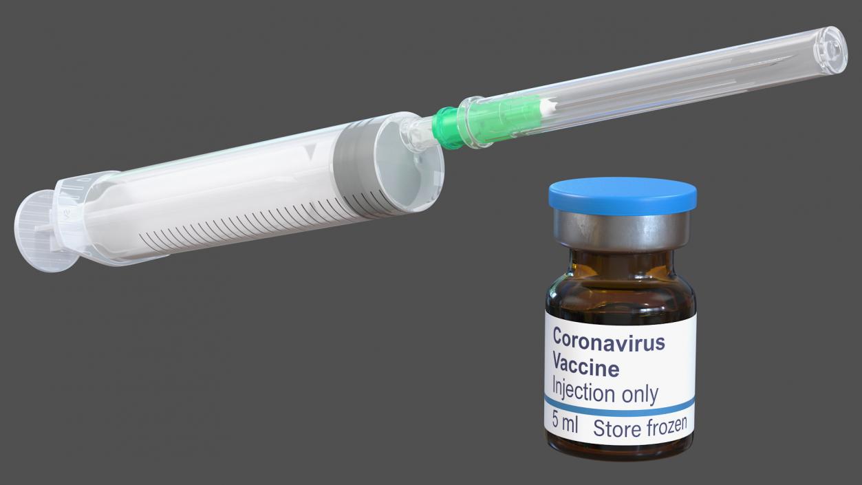 Syringe with Covid 19 Vaccine 3D model