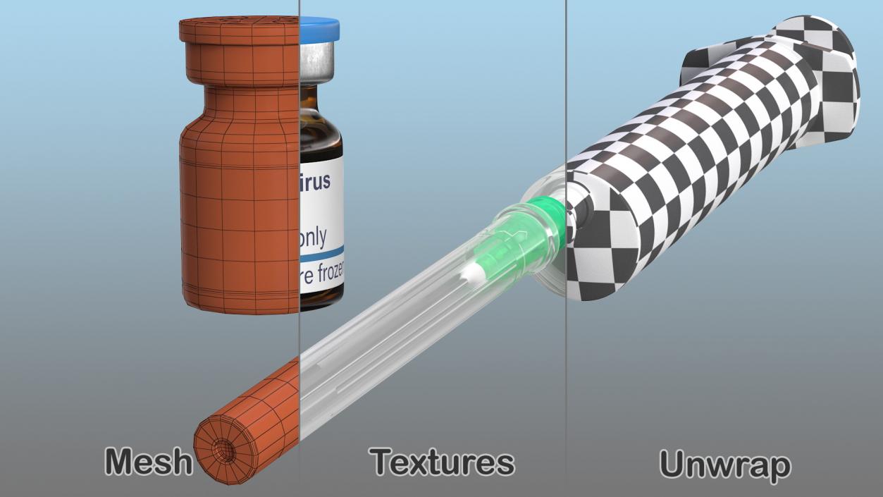 Syringe with Covid 19 Vaccine 3D model