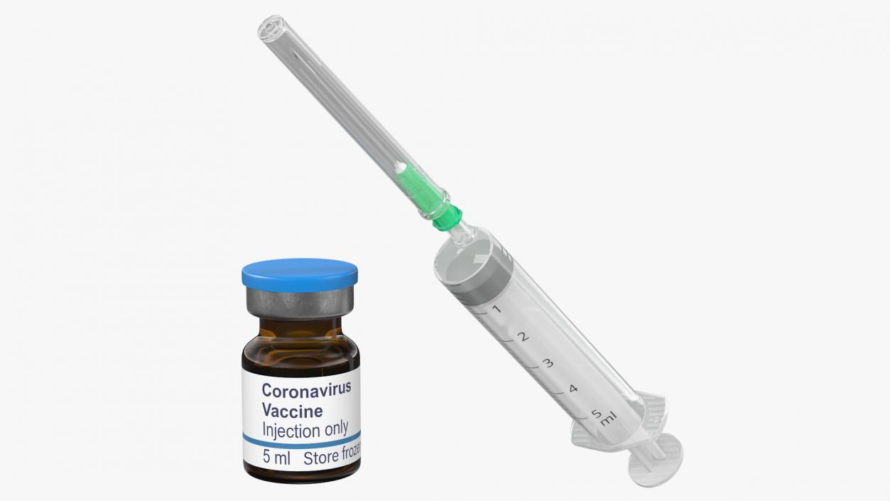 Syringe with Covid 19 Vaccine 3D model