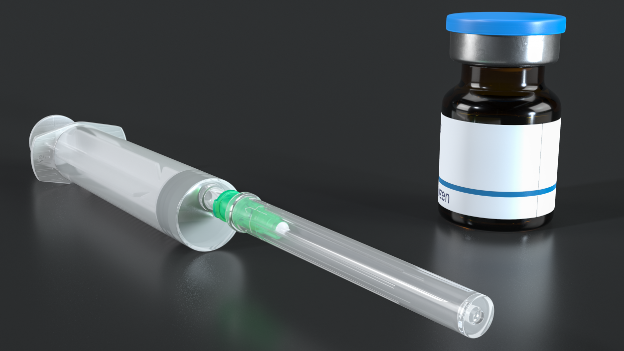 Syringe with Covid 19 Vaccine 3D model