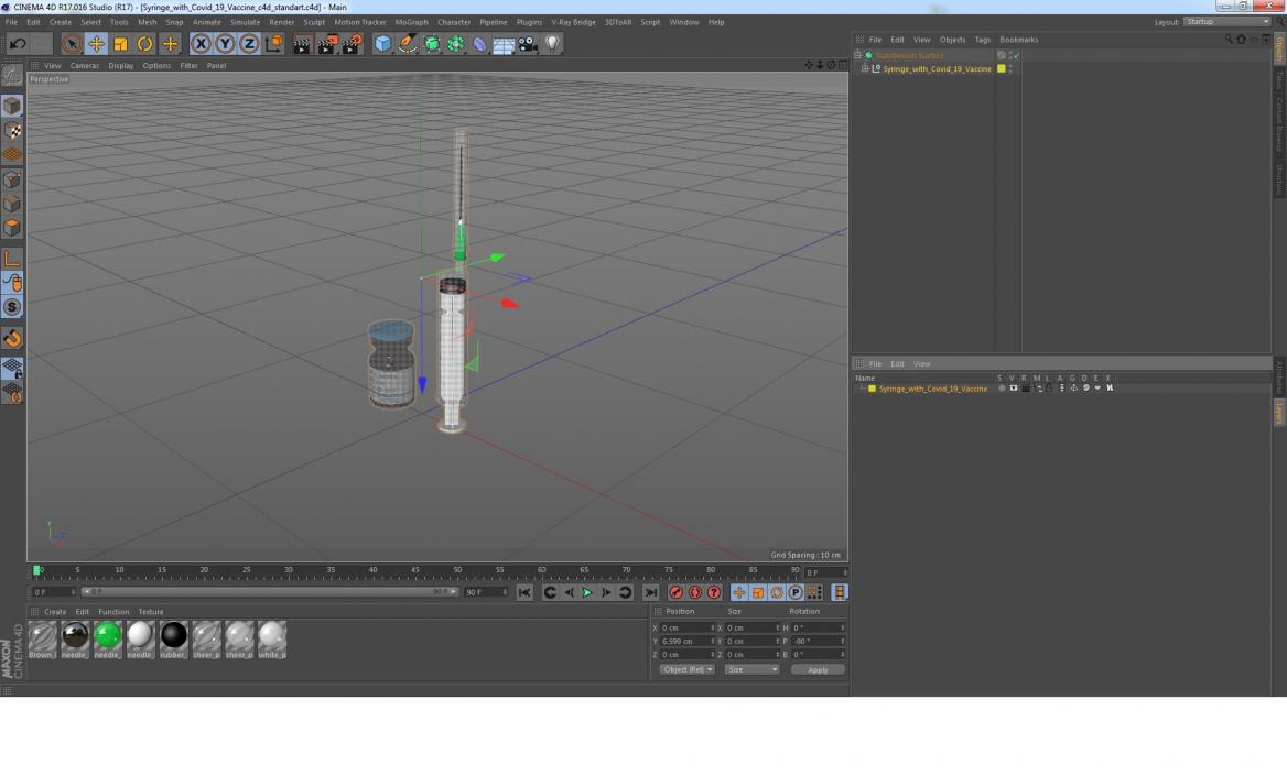 Syringe with Covid 19 Vaccine 3D model