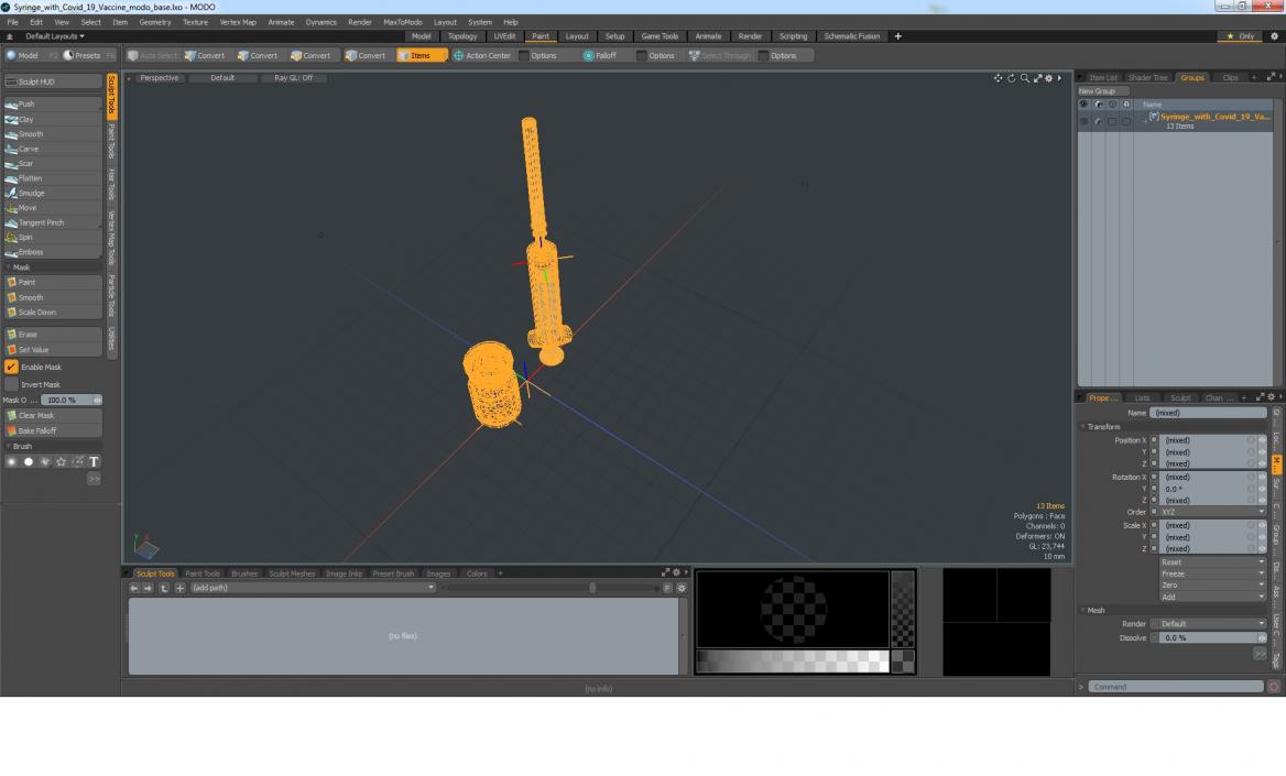 Syringe with Covid 19 Vaccine 3D model