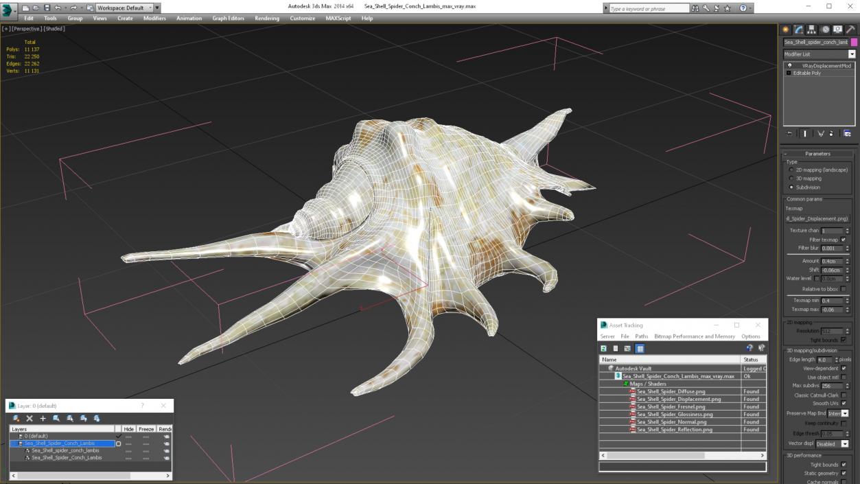 Sea Shell Spider Conch Lambis 3D model