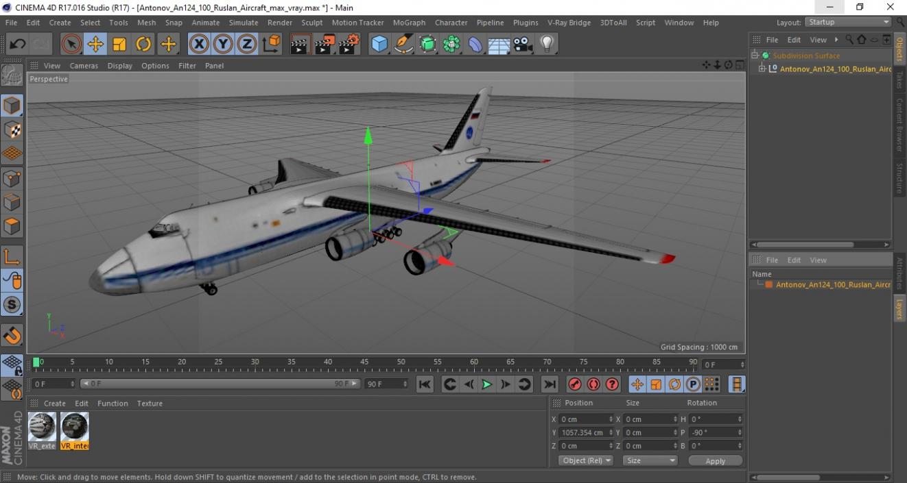 3D Antonov An124 100 Ruslan Aircraft model