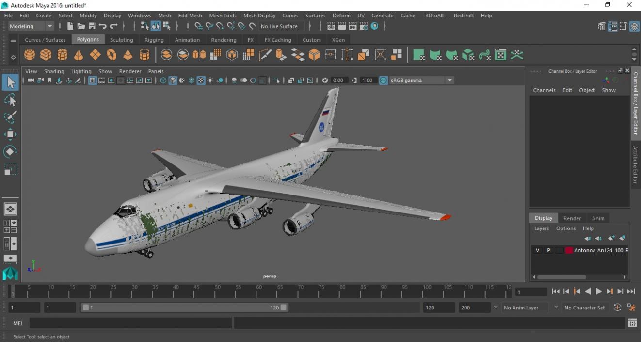 3D Antonov An124 100 Ruslan Aircraft model