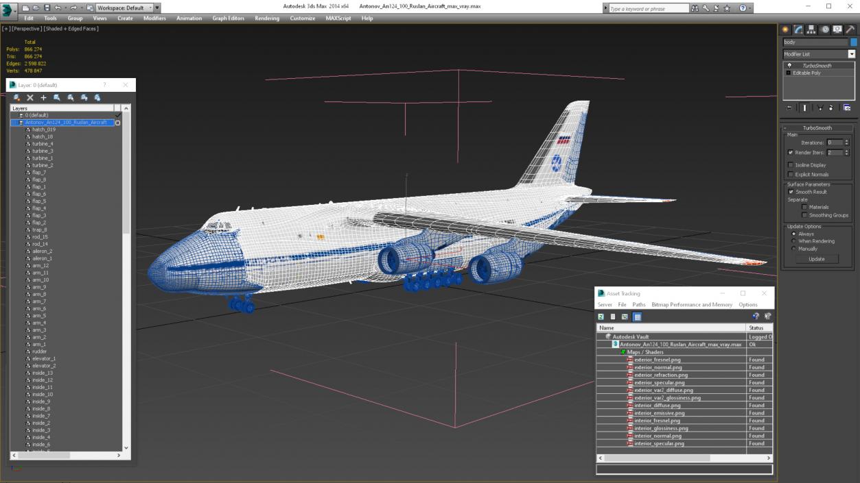 3D Antonov An124 100 Ruslan Aircraft model