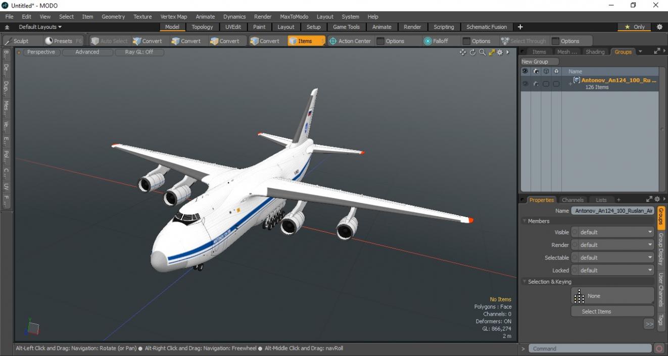 3D Antonov An124 100 Ruslan Aircraft model