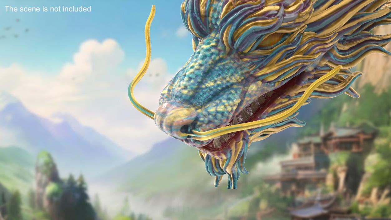 3D model Chinese Mythical Dragon Blue 2