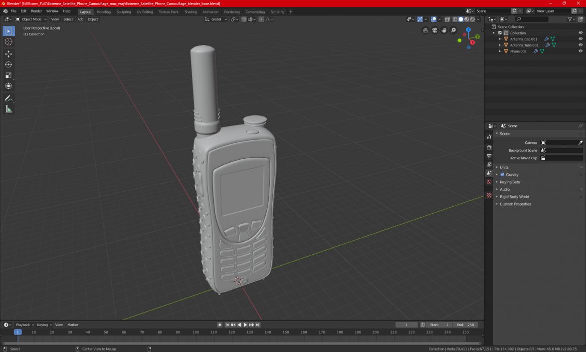 3D Satellite Phone Iridium Extreme Yellow model