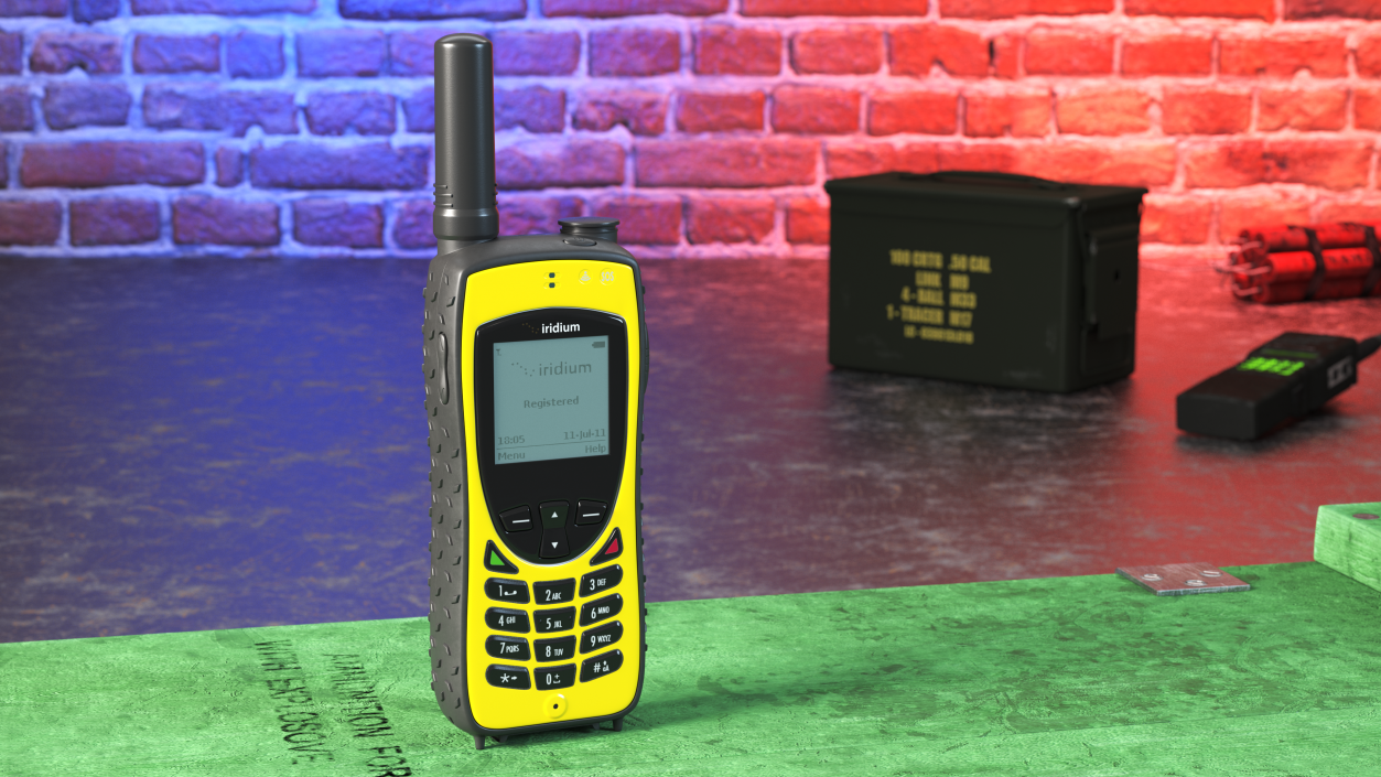 3D Satellite Phone Iridium Extreme Yellow model