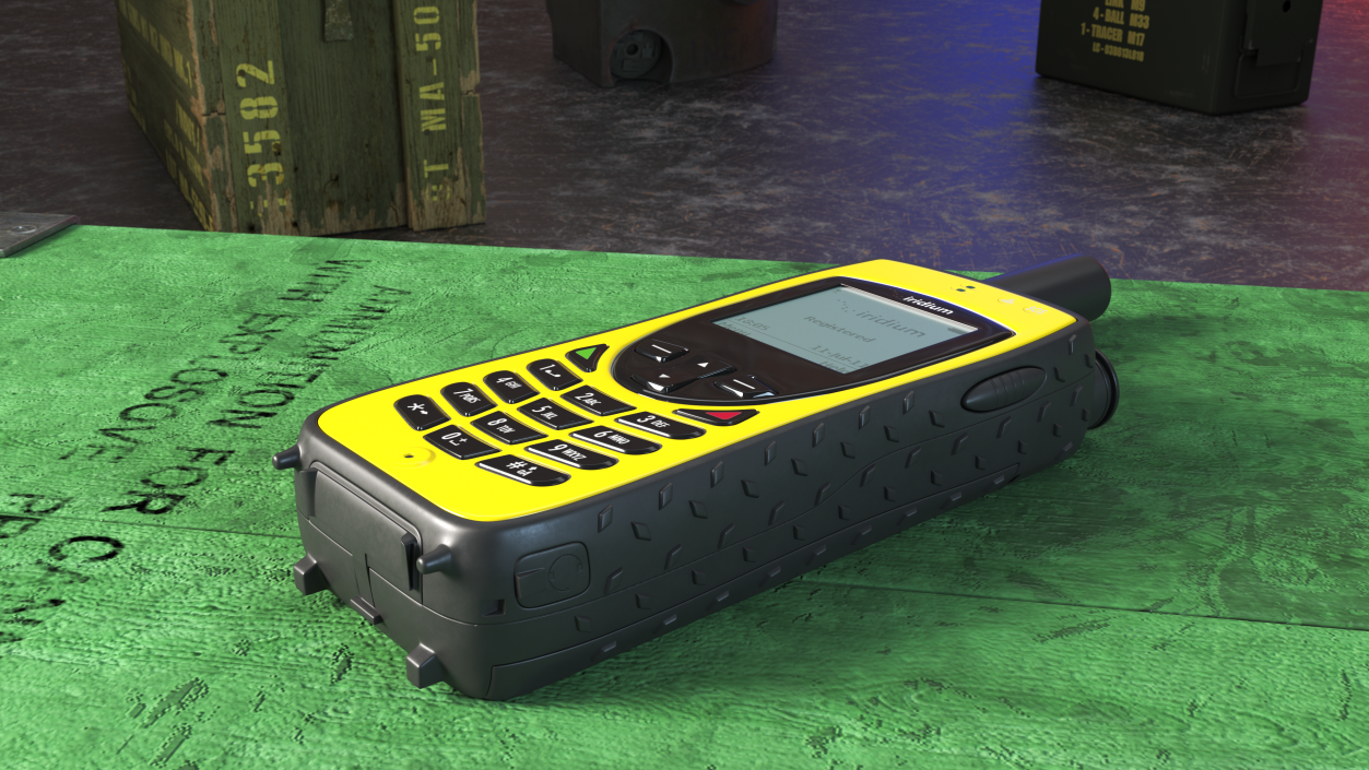 3D Satellite Phone Iridium Extreme Yellow model