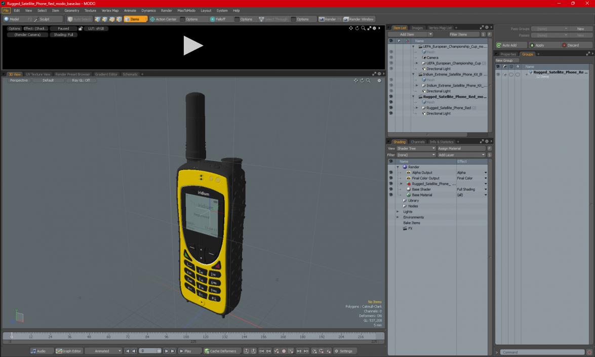 3D Satellite Phone Iridium Extreme Yellow model