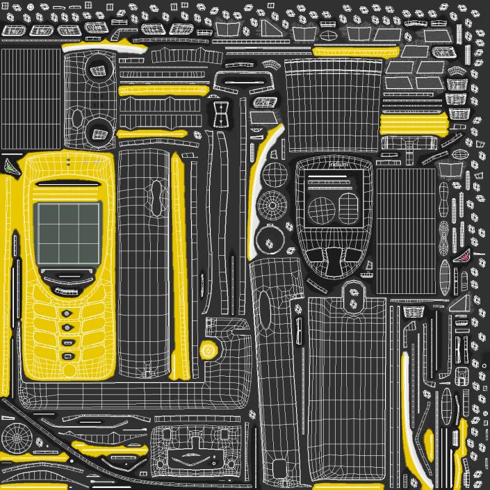 3D Satellite Phone Iridium Extreme Yellow model