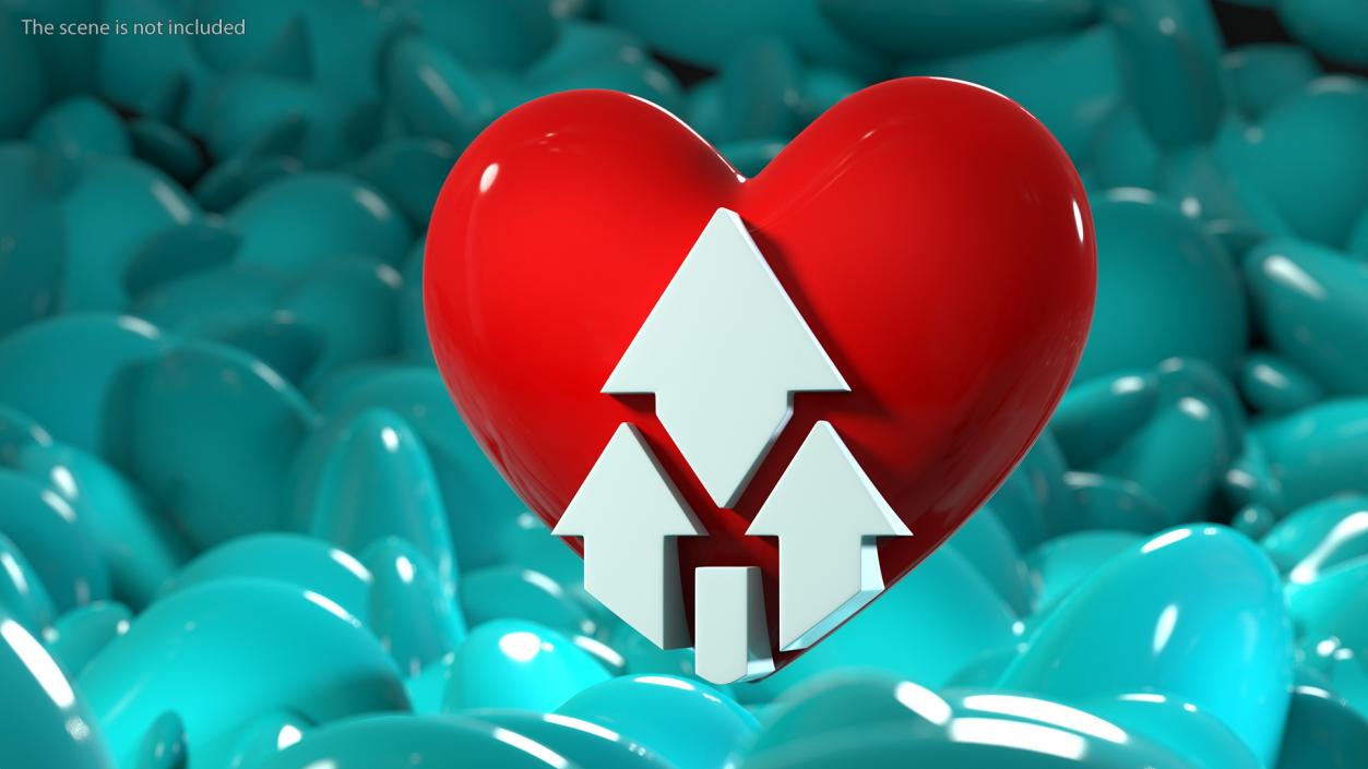 Heart with Up Arrow 3D model