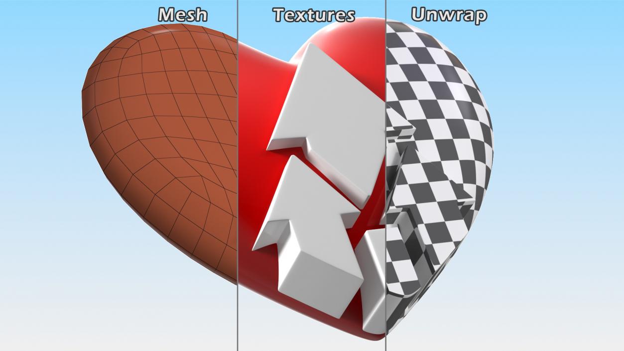 Heart with Up Arrow 3D model