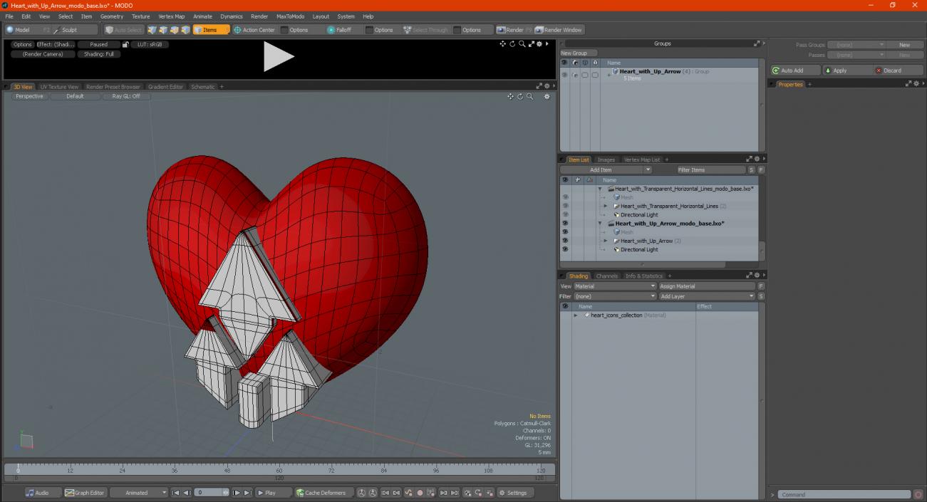 Heart with Up Arrow 3D model