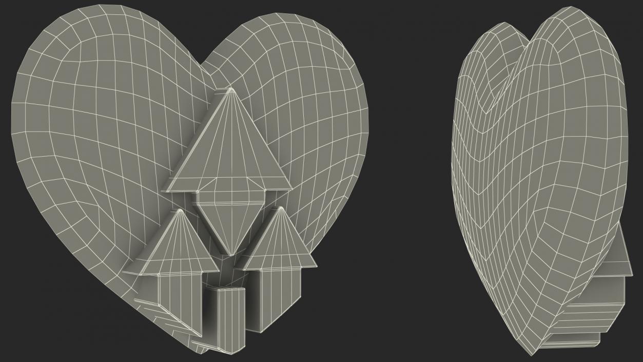 Heart with Up Arrow 3D model