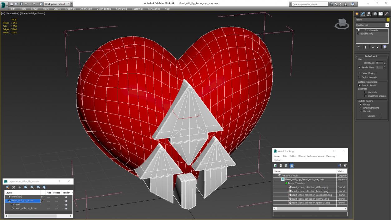 Heart with Up Arrow 3D model