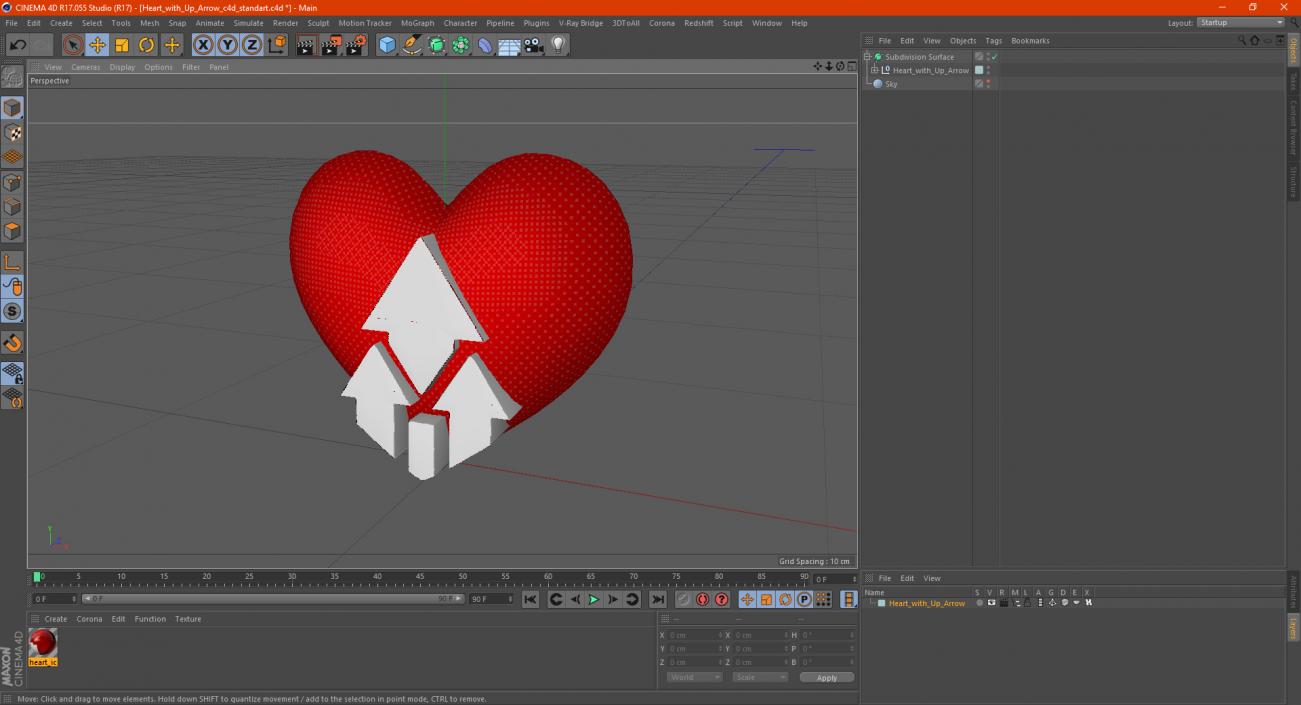 Heart with Up Arrow 3D model