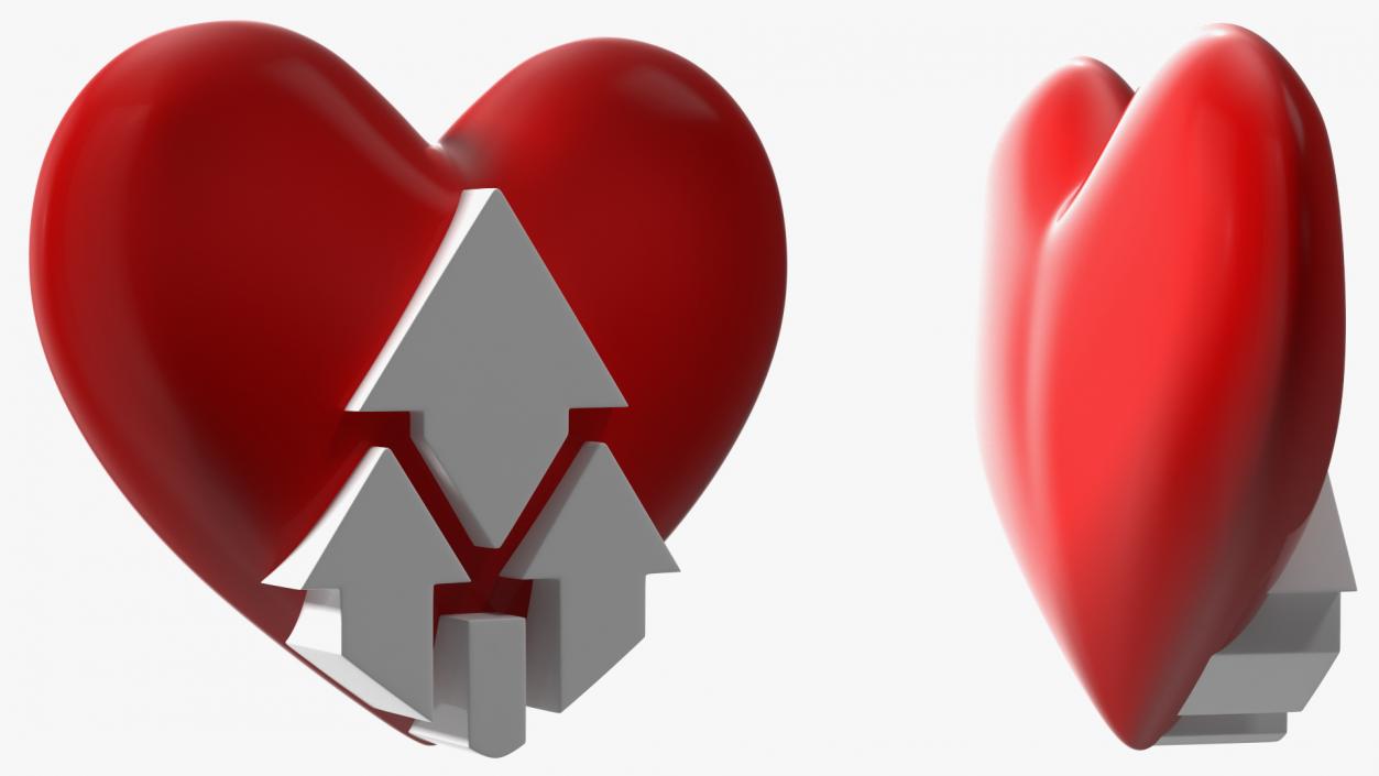 Heart with Up Arrow 3D model