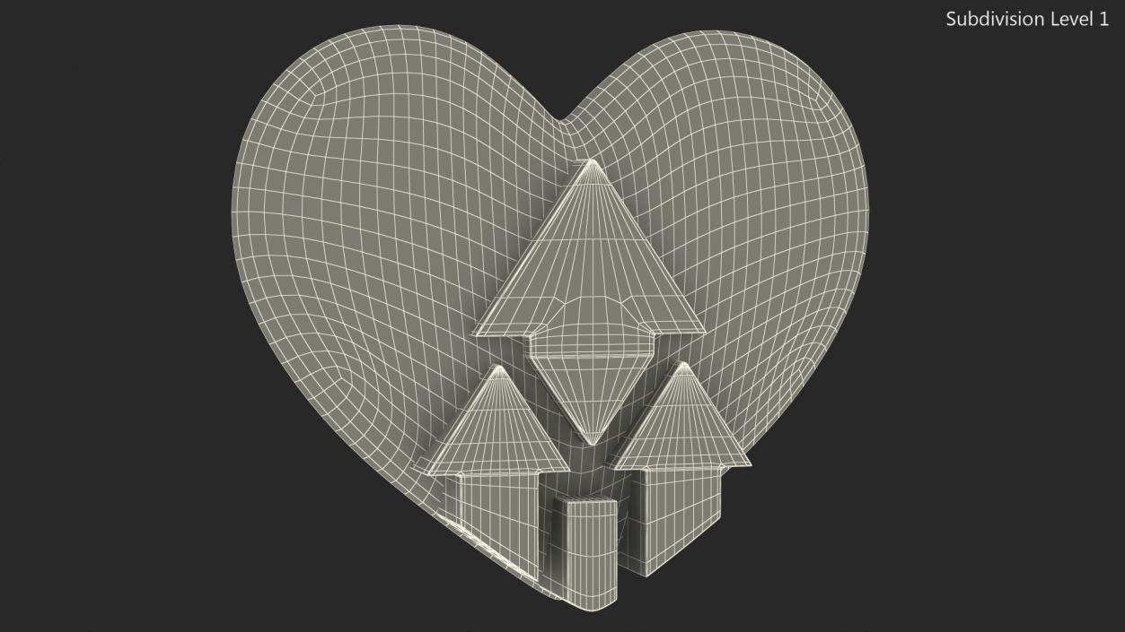 Heart with Up Arrow 3D model