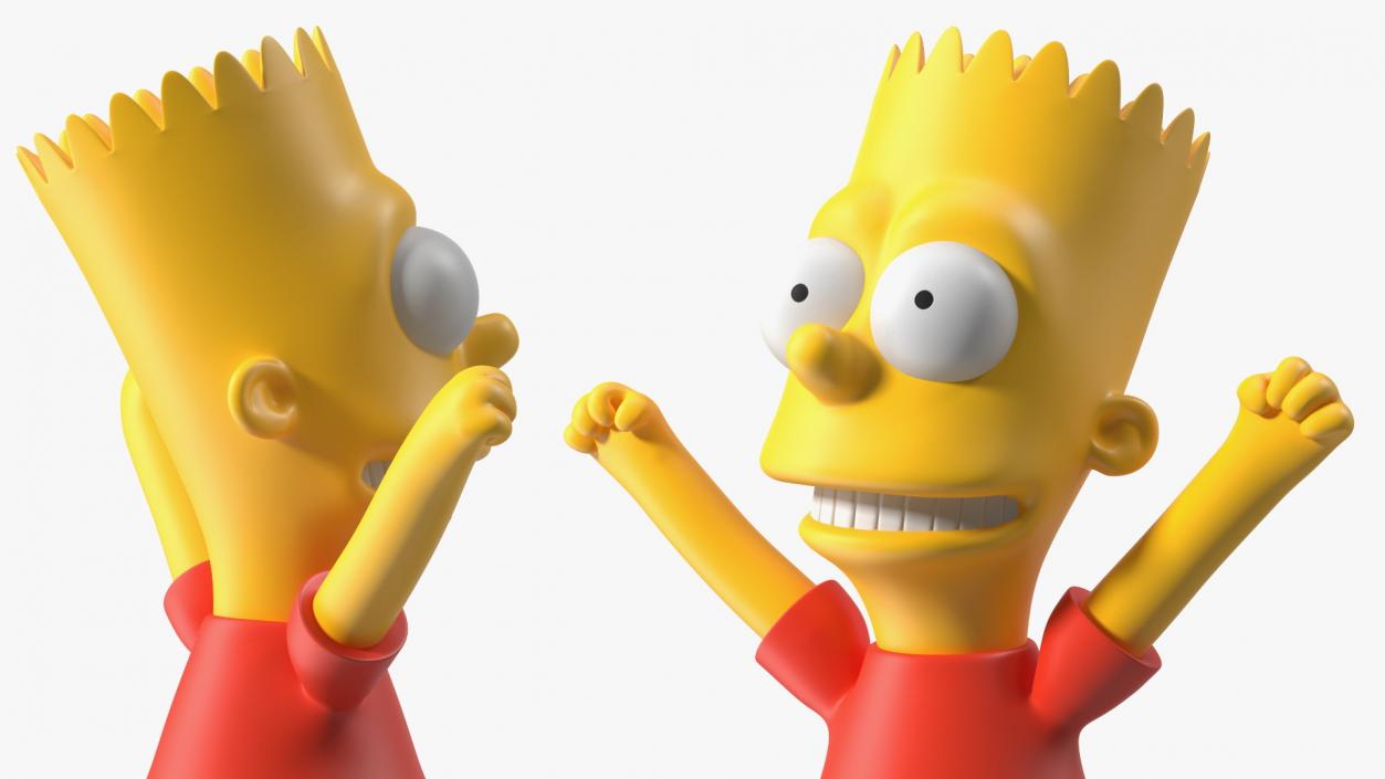 3D Bart Simpson Happy Pose model