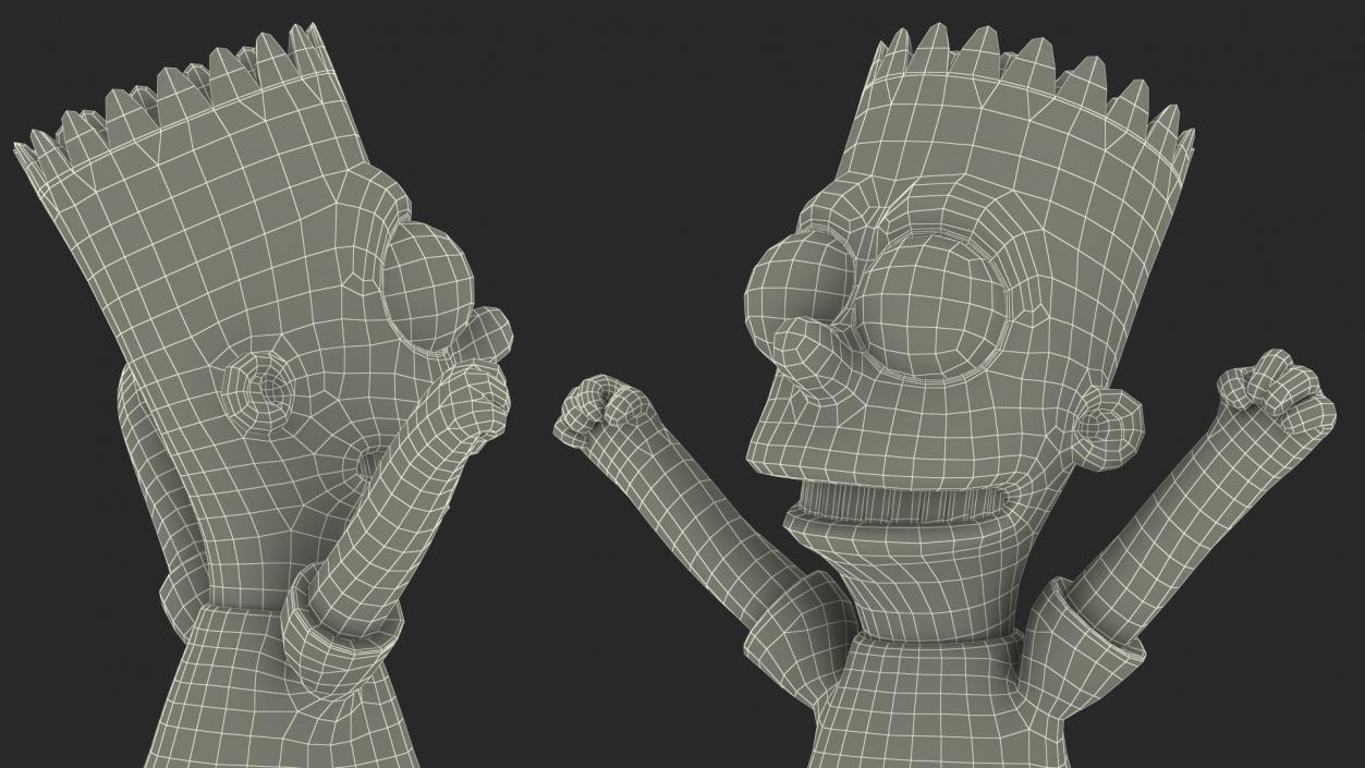 3D Bart Simpson Happy Pose model