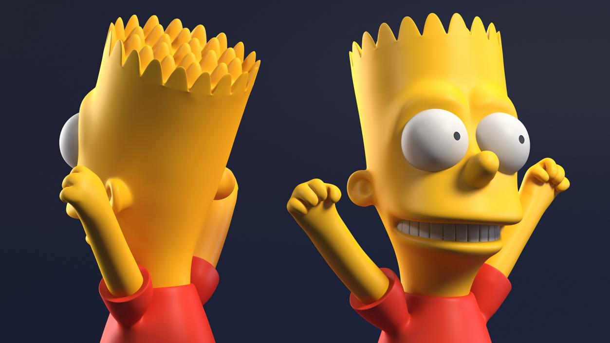 3D Bart Simpson Happy Pose model