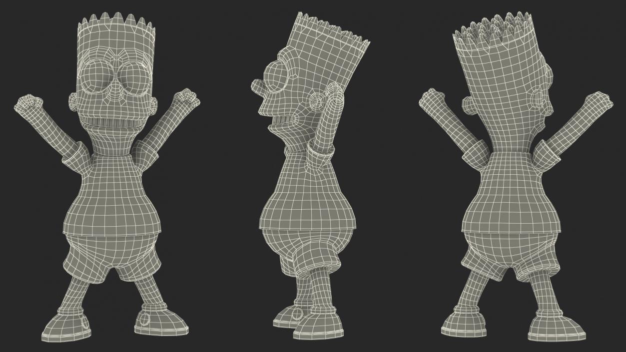 3D Bart Simpson Happy Pose model