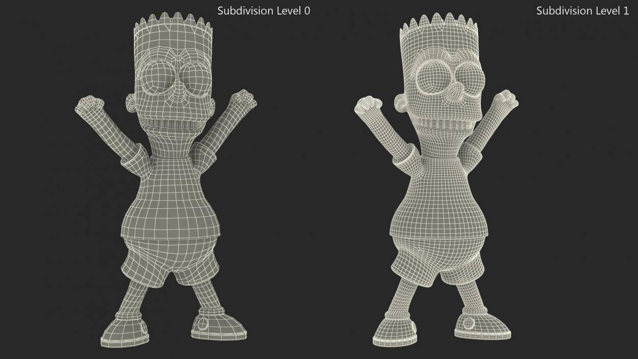 3D Bart Simpson Happy Pose model