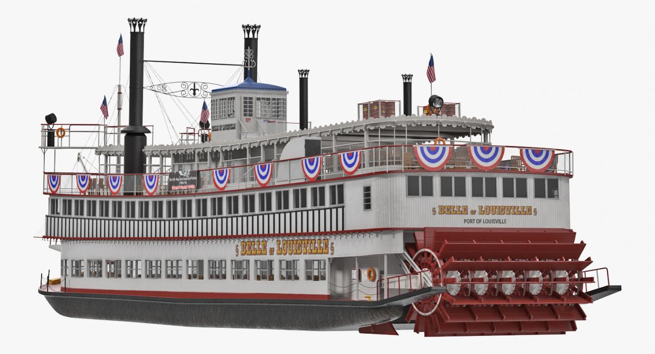 Wheeled Steamboat 3D