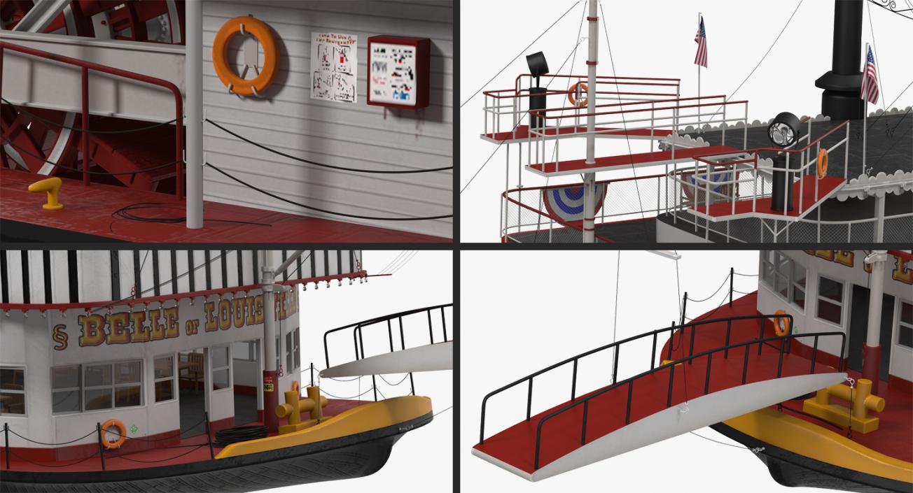 Wheeled Steamboat 3D