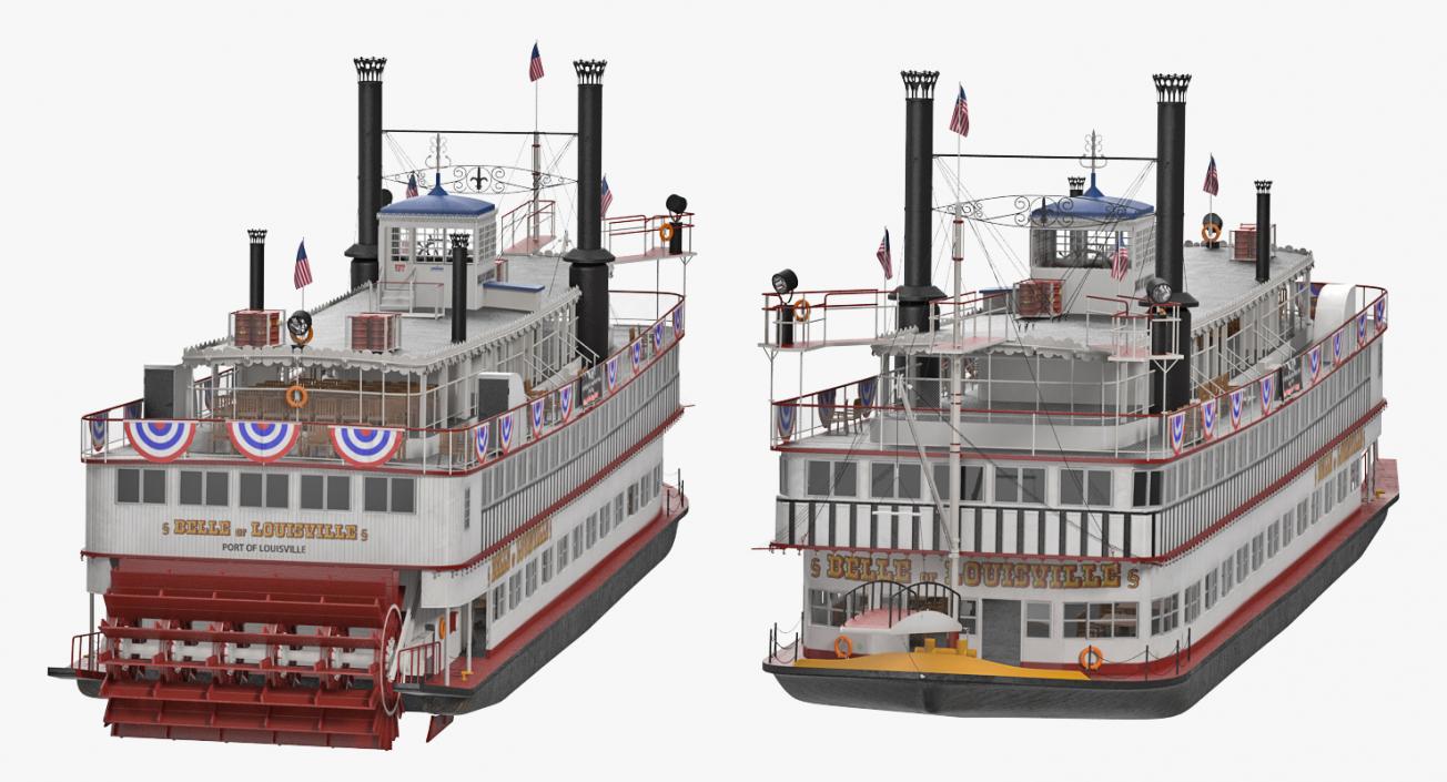 Wheeled Steamboat 3D