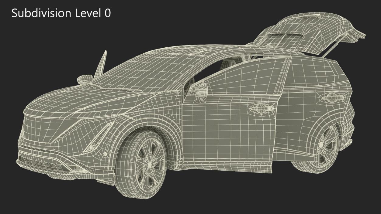 Concept Black Electric SUV Lights On Rigged for Maya 3D