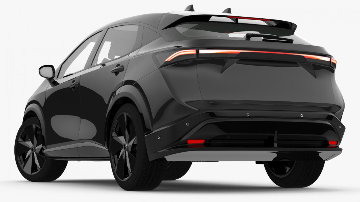 Concept Black Electric SUV Lights On Rigged for Maya 3D