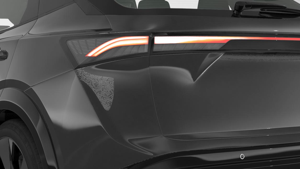 Concept Black Electric SUV Lights On Rigged for Maya 3D